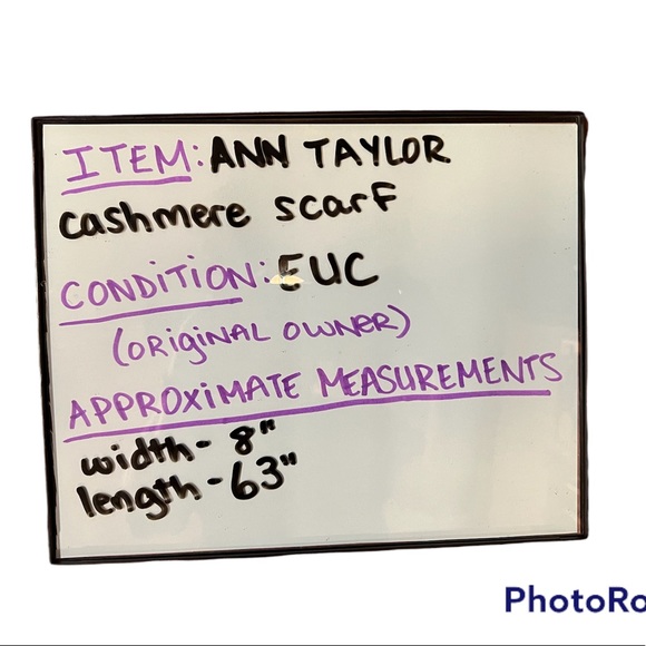 Ann Taylor 100 percent cashmere teal scarf euc - Picture 5 of 5